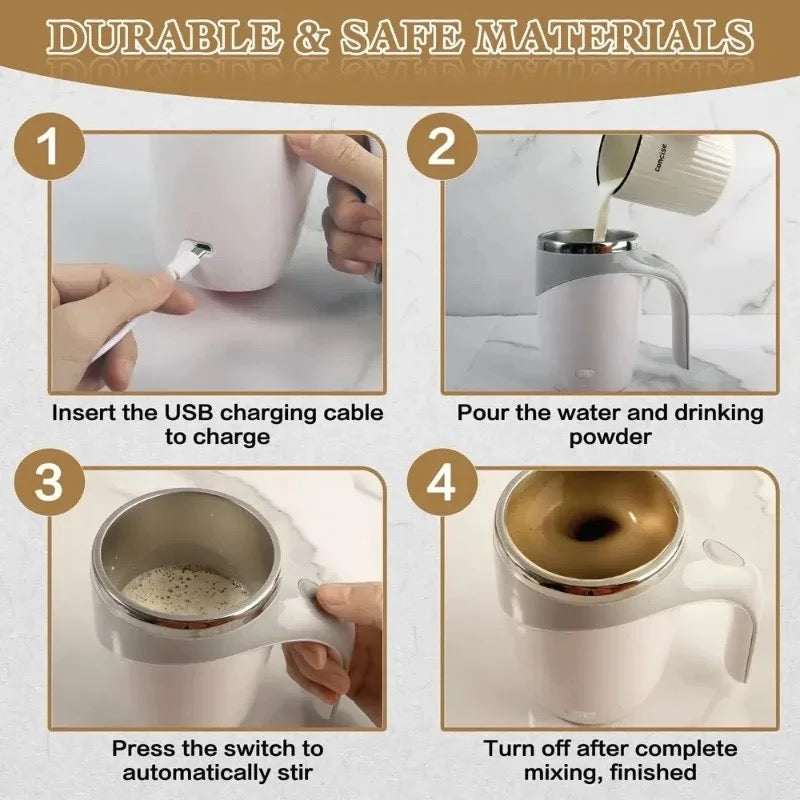 Tasse magnétique à mélangeur automatique