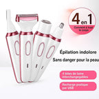 Kit de Rasage 4-en-1 Rechargeable – Soin Complet Sans Irritations