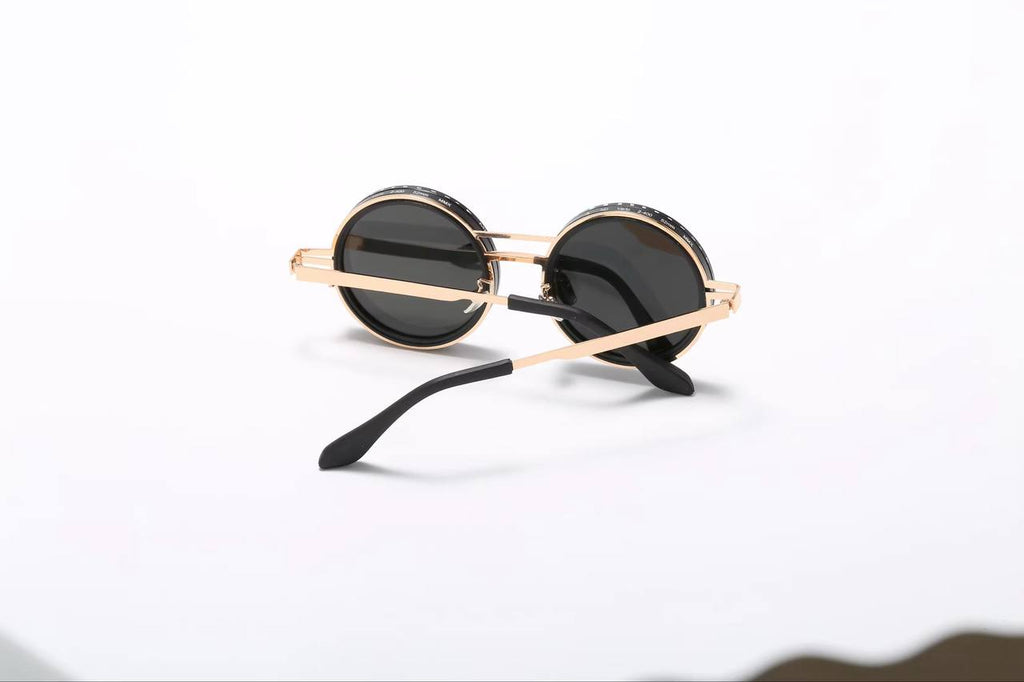 Lunette de soleil 2 en 1 : montures dorées